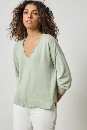 3/4 Sleeve Drop Shoulder Sweater