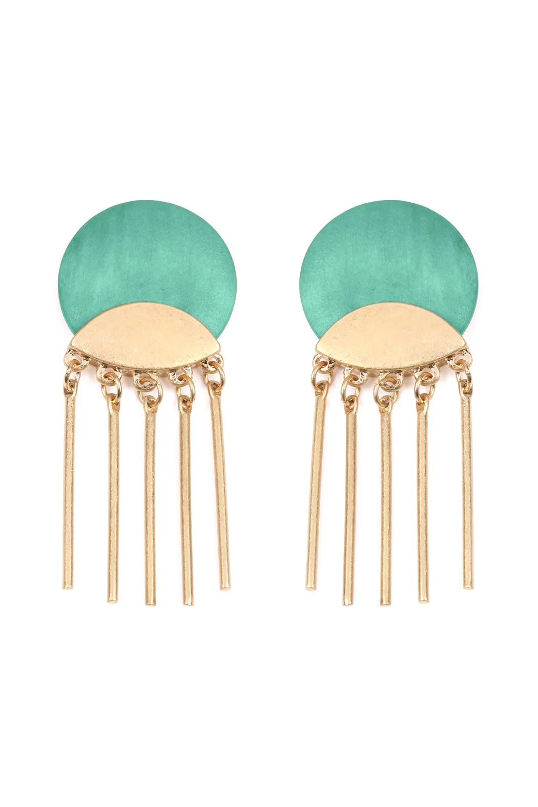 A8e2267 - Wood Disc Dangle Earrings