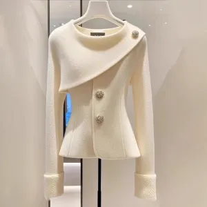 Alessandra® | Comfortable White Long Sleeve Jumper