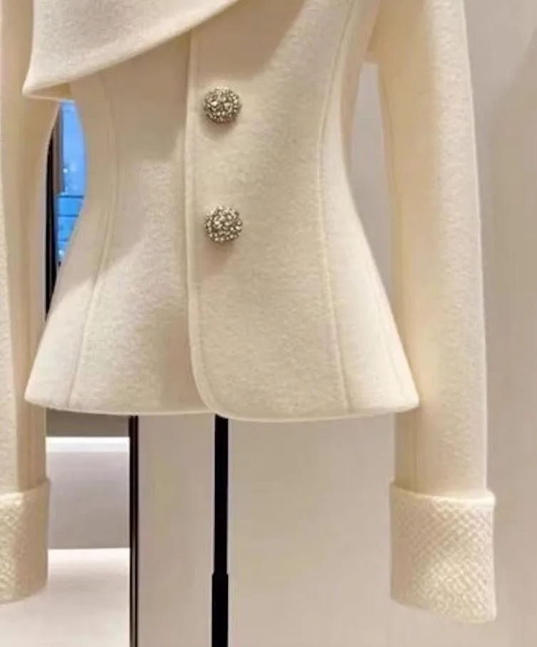Alessandra® | Comfortable White Long Sleeve Jumper