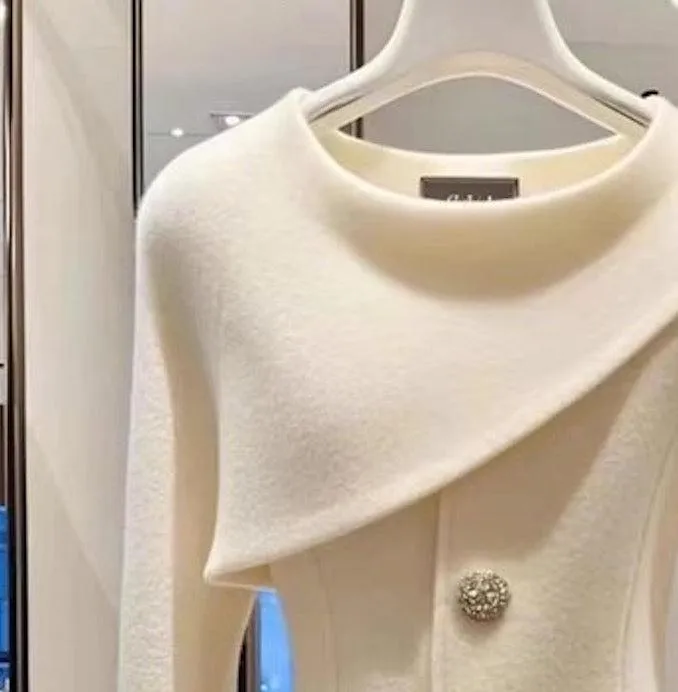 Alessandra® | Comfortable White Long Sleeve Jumper