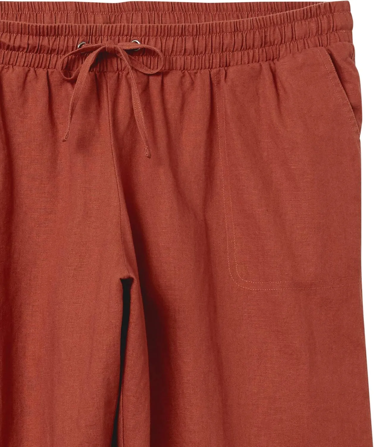 Amazon Essentials Women's Linen Blend Drawstring Relaxed Fit Wide Leg Pant (Available in Plus Size)