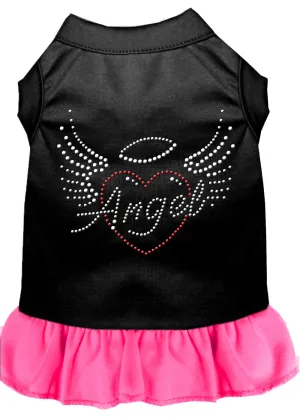 Angel Heart Rhinestone Dress Black With Bright Pink Sm