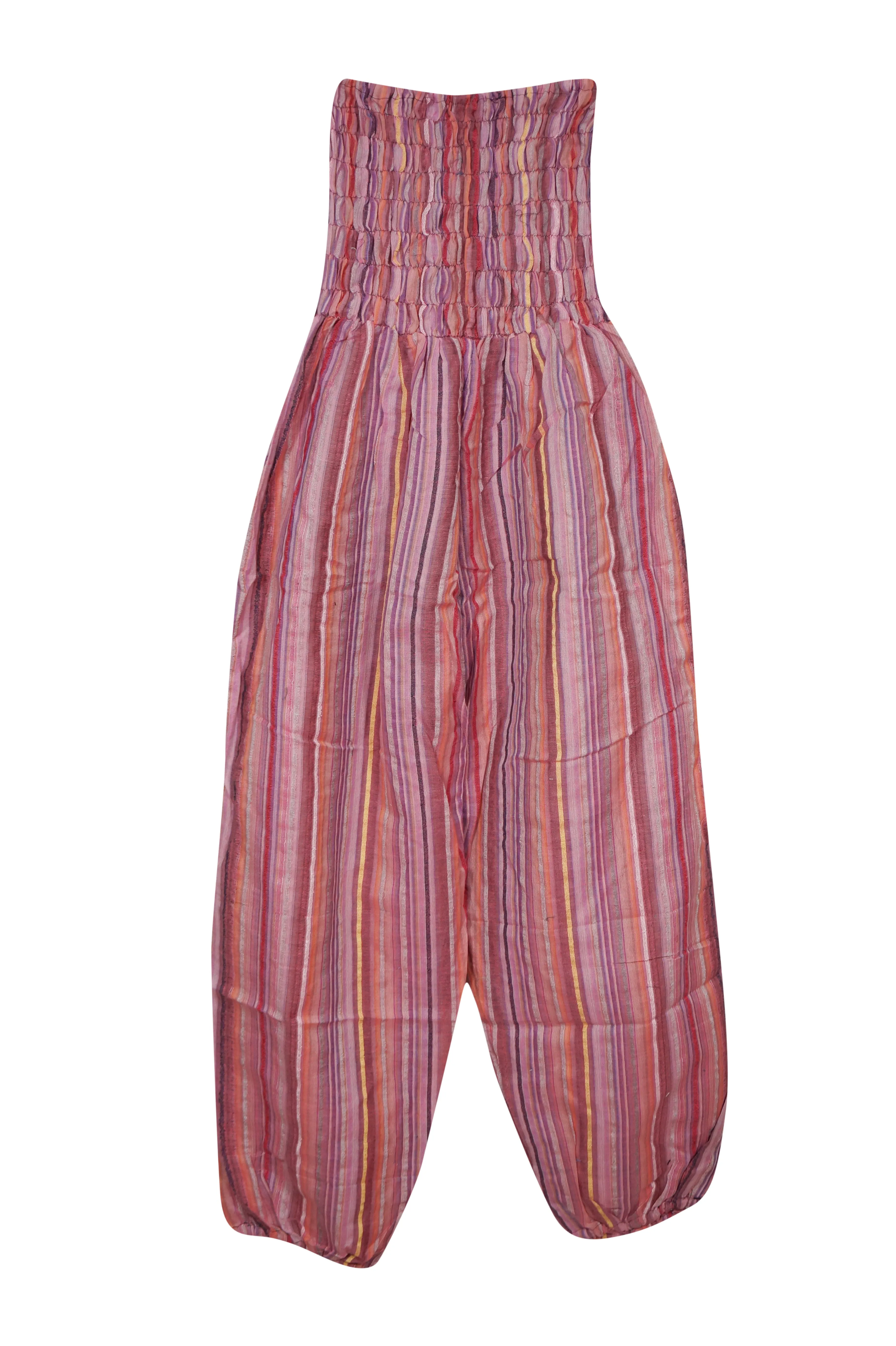 Baggy Harem pants Cotton Pink Bohemian Pants, High Waist Pants S/M/L