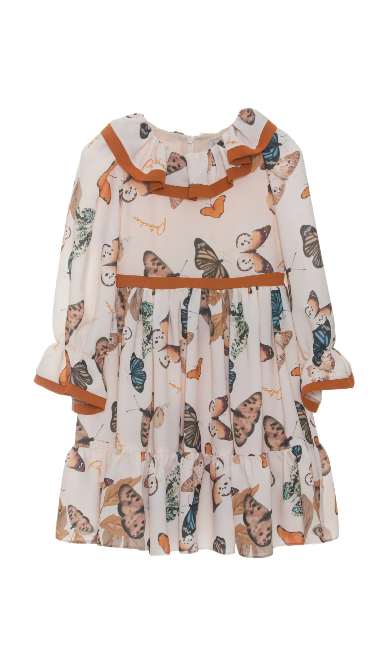 Beautiful Chiffon dress with ruffle details.