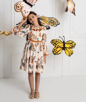 Beautiful Chiffon dress with ruffle details.