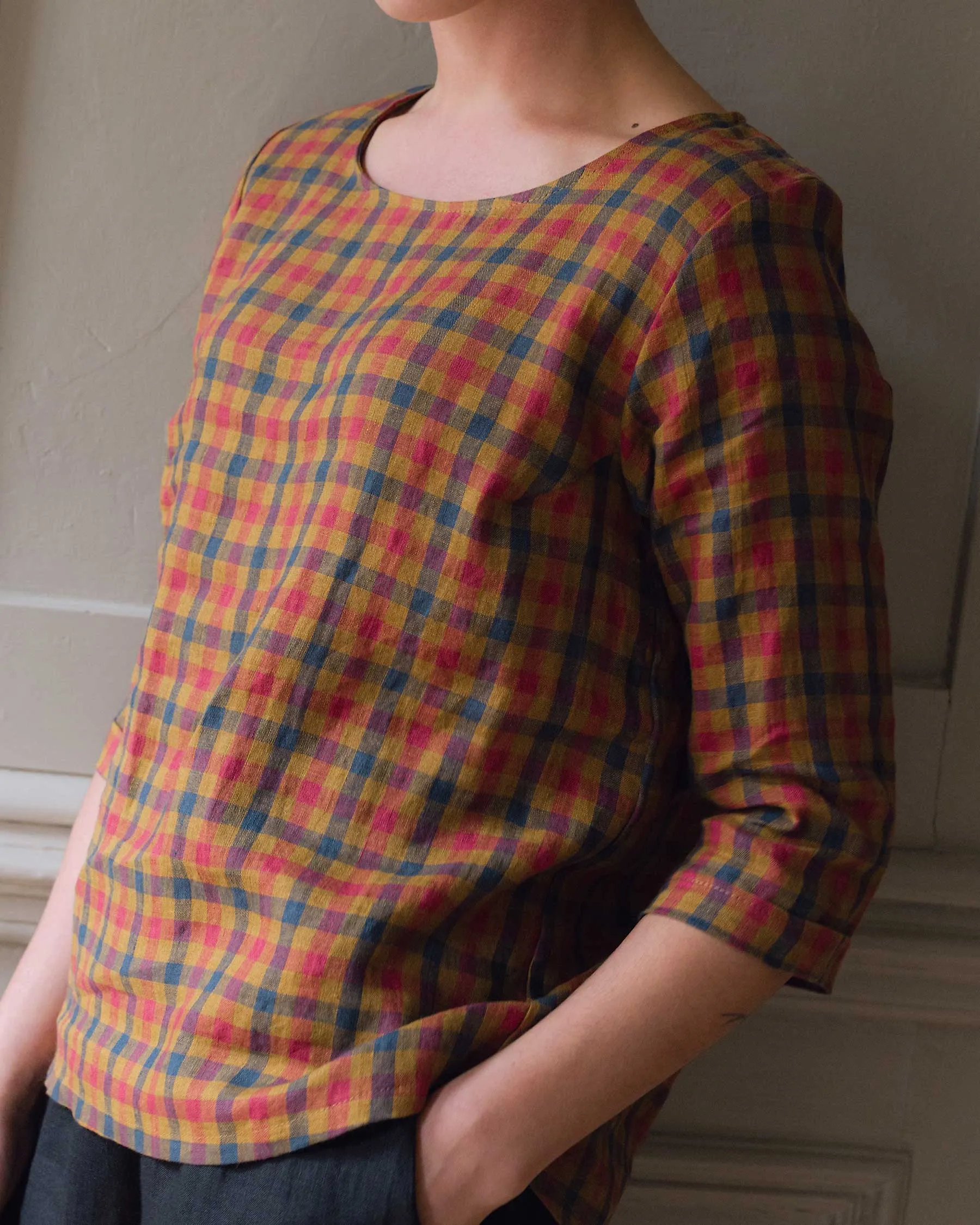 Blouse No.12 Everyday Linen shirt in Islington Check