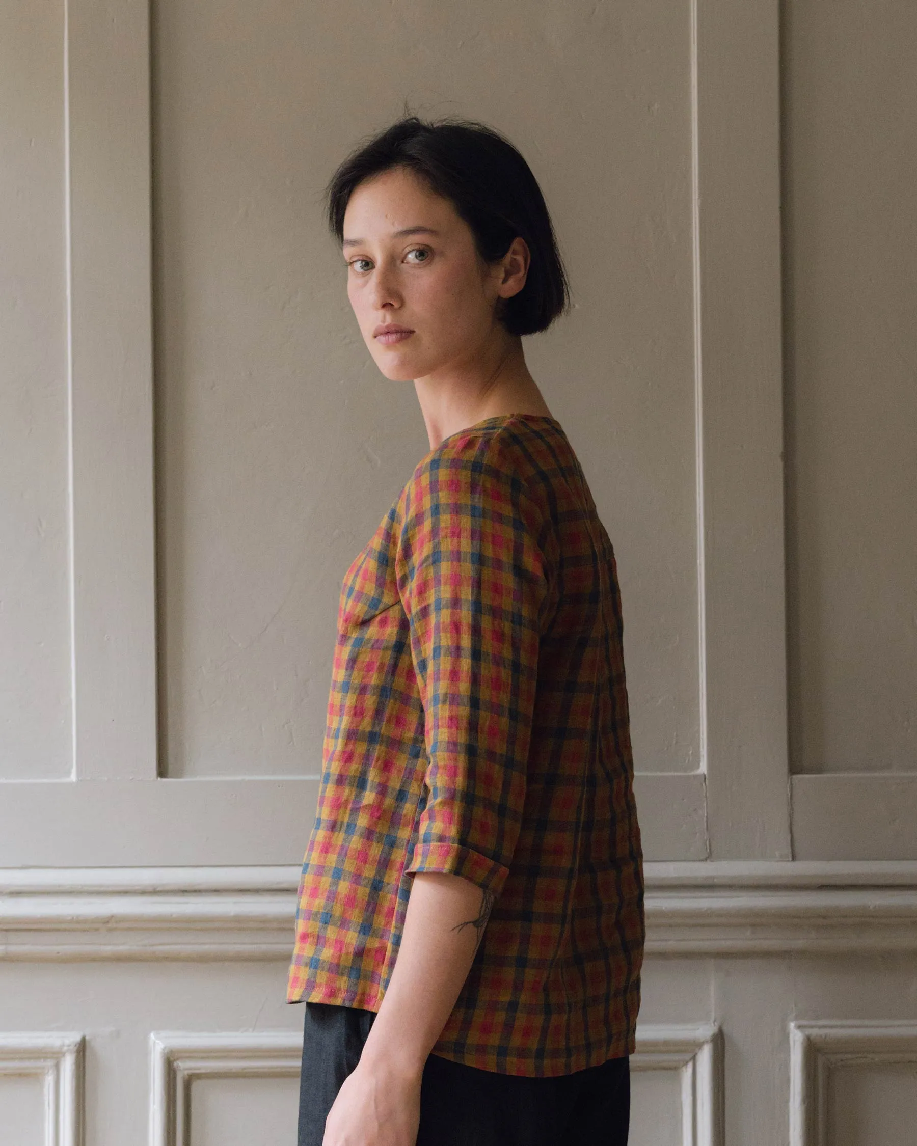 Blouse No.12 Everyday Linen shirt in Islington Check