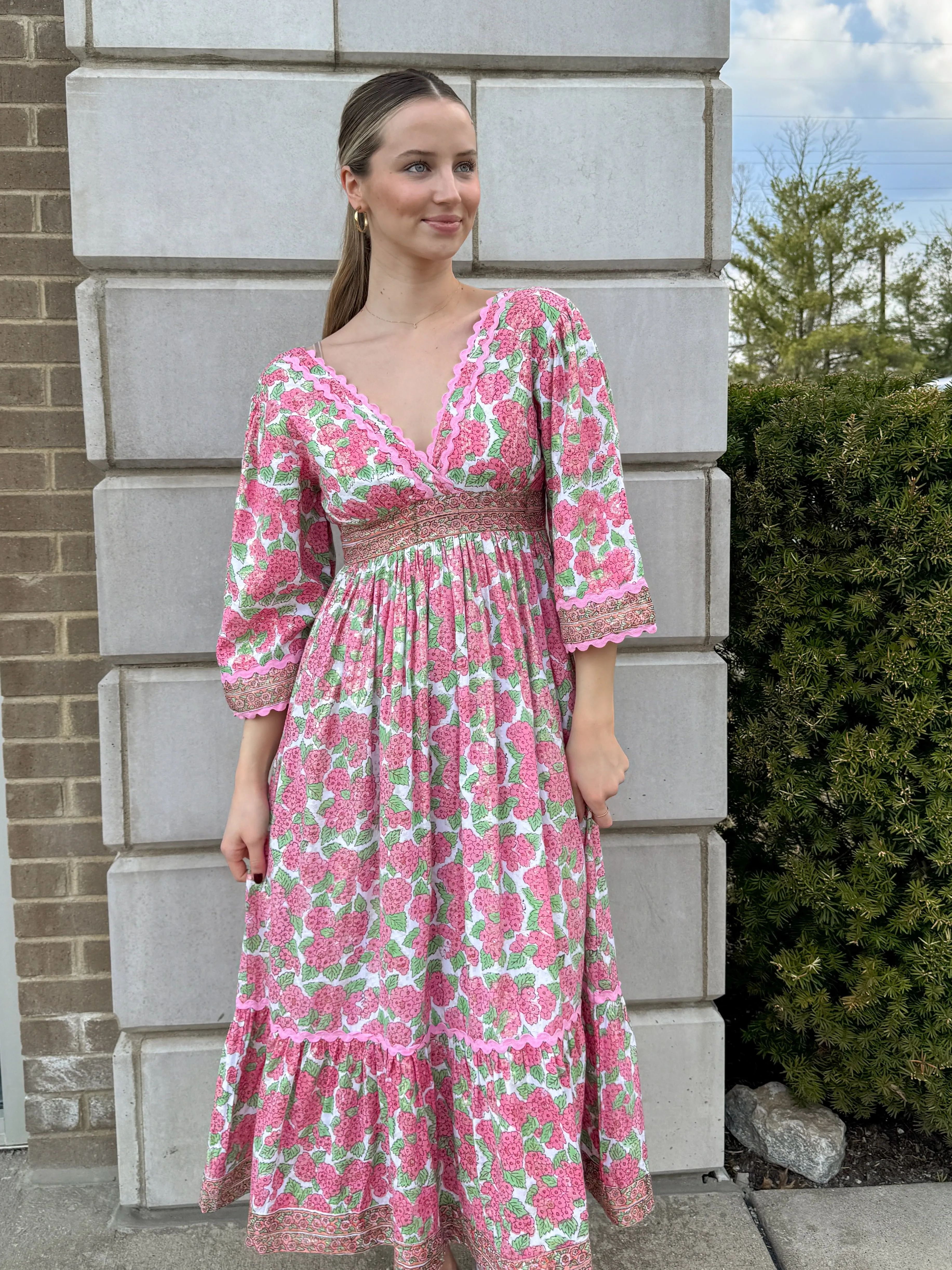Blush & Gold Bloom Dress