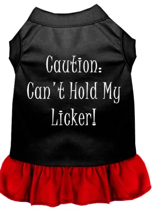 Can't Hold My Licker Screen Print Dress Black With Red Xxxl