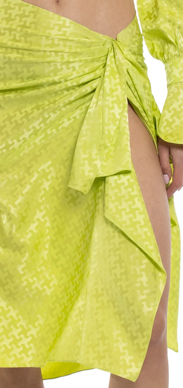 Colette Midi Silk Skirt - Sea Green