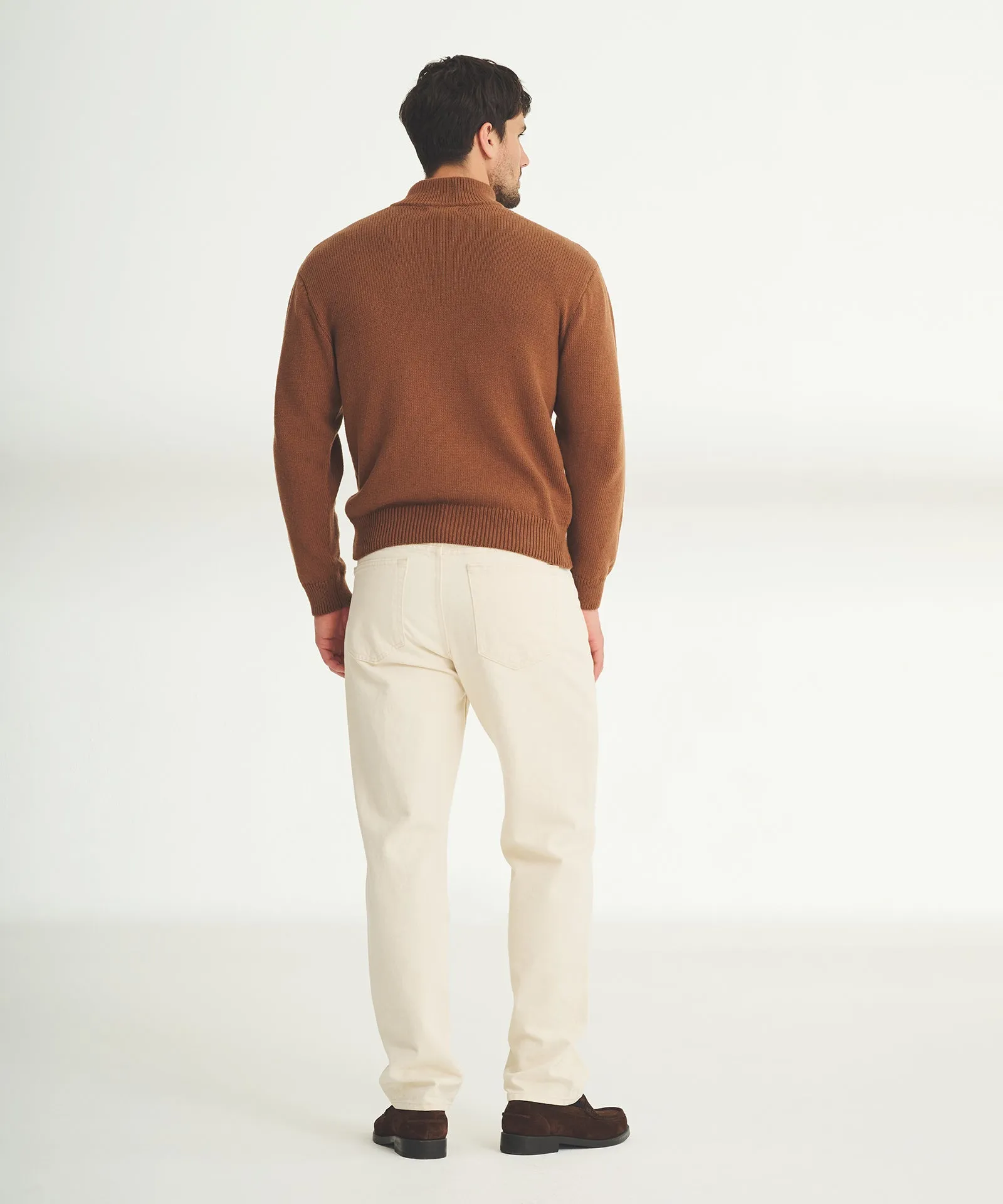Cotton Relaxed Quarter Zip Sweater