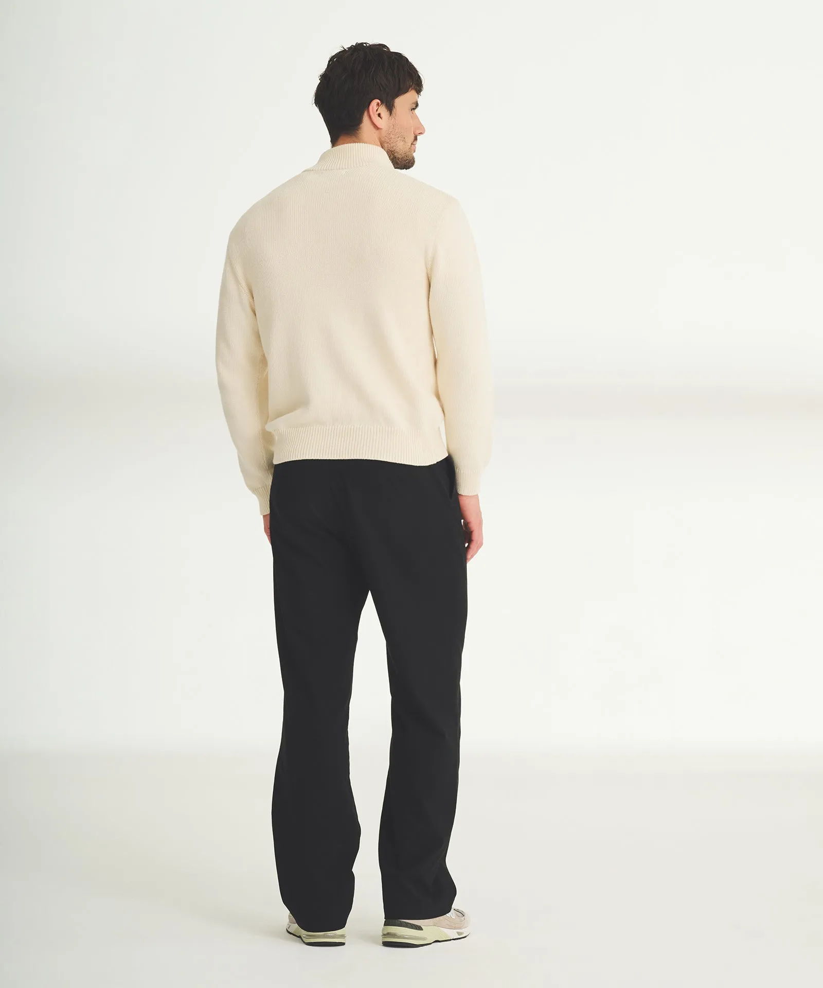 Cotton Relaxed Quarter Zip Sweater
