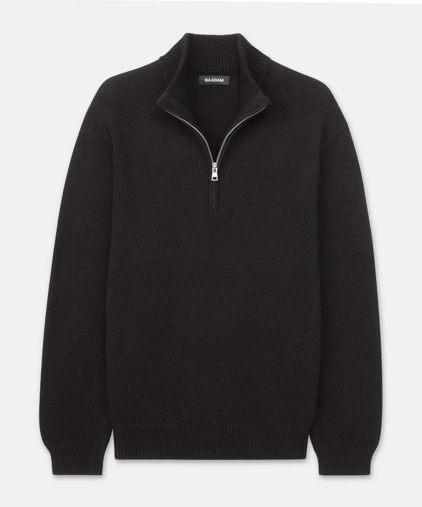 Cotton Relaxed Quarter Zip Sweater