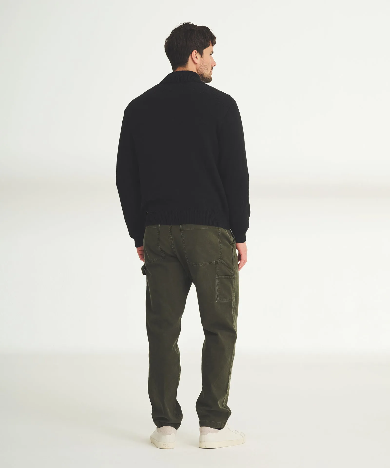 Cotton Relaxed Quarter Zip Sweater