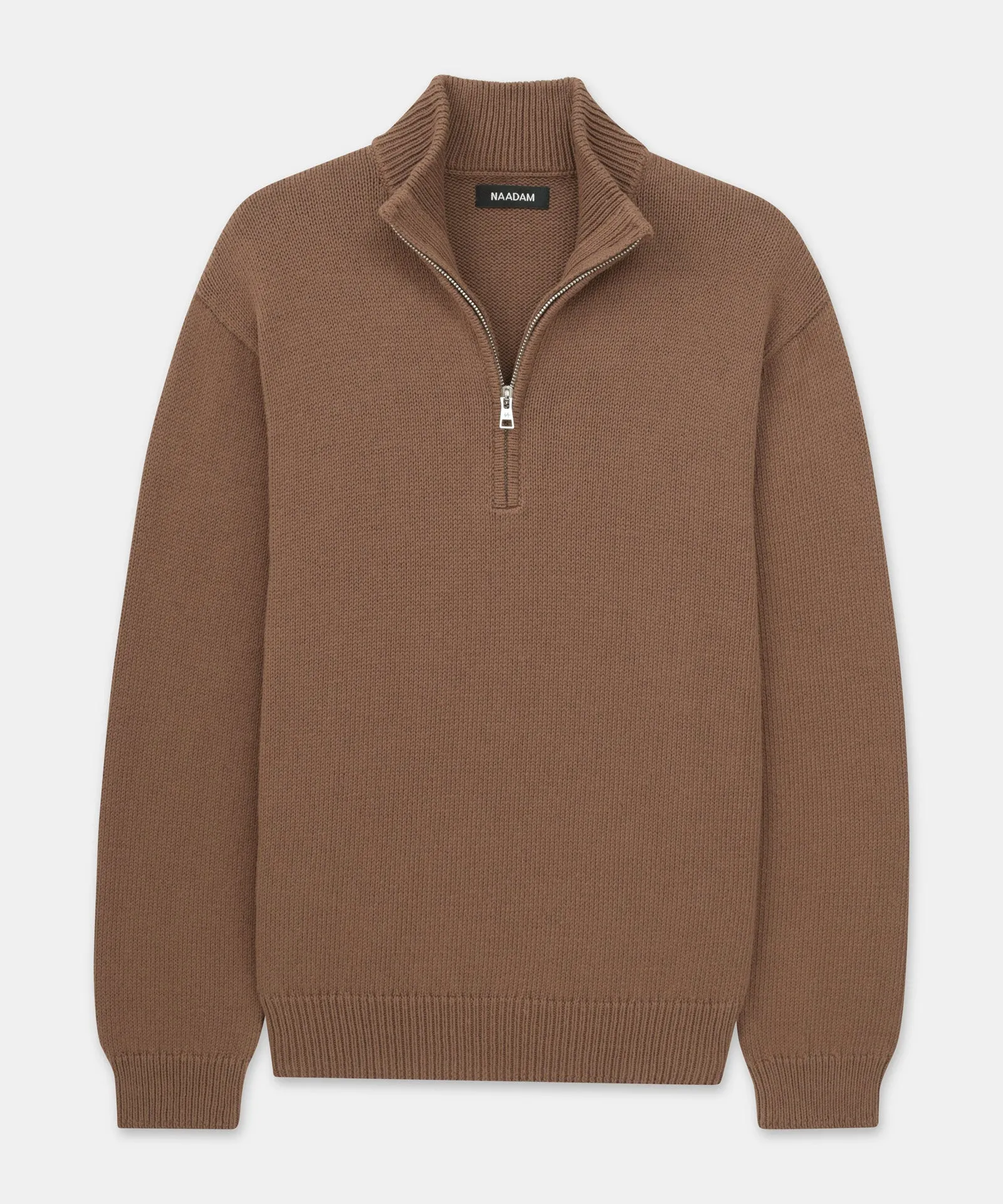 Cotton Relaxed Quarter Zip Sweater