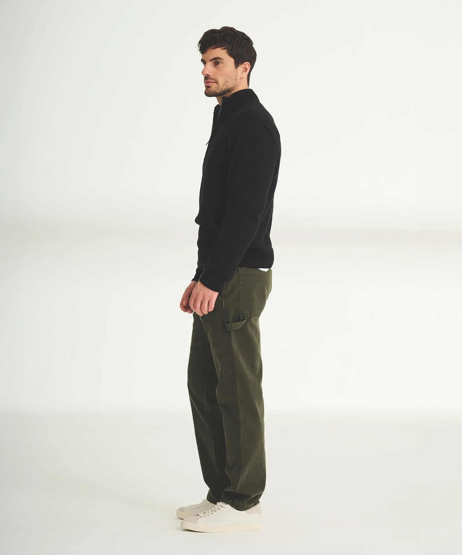 Cotton Relaxed Quarter Zip Sweater
