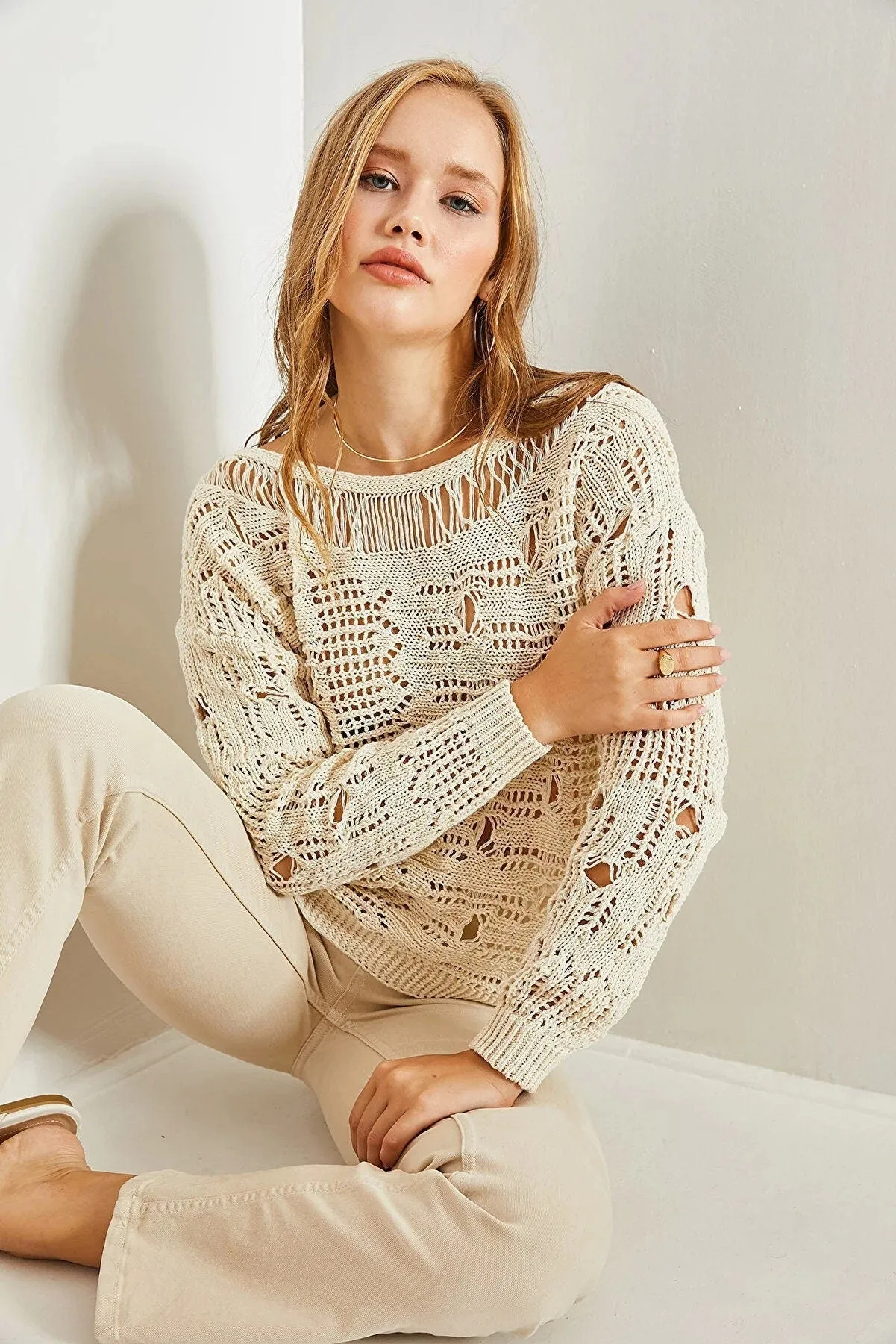 Crochet Cotton Boho Sweater