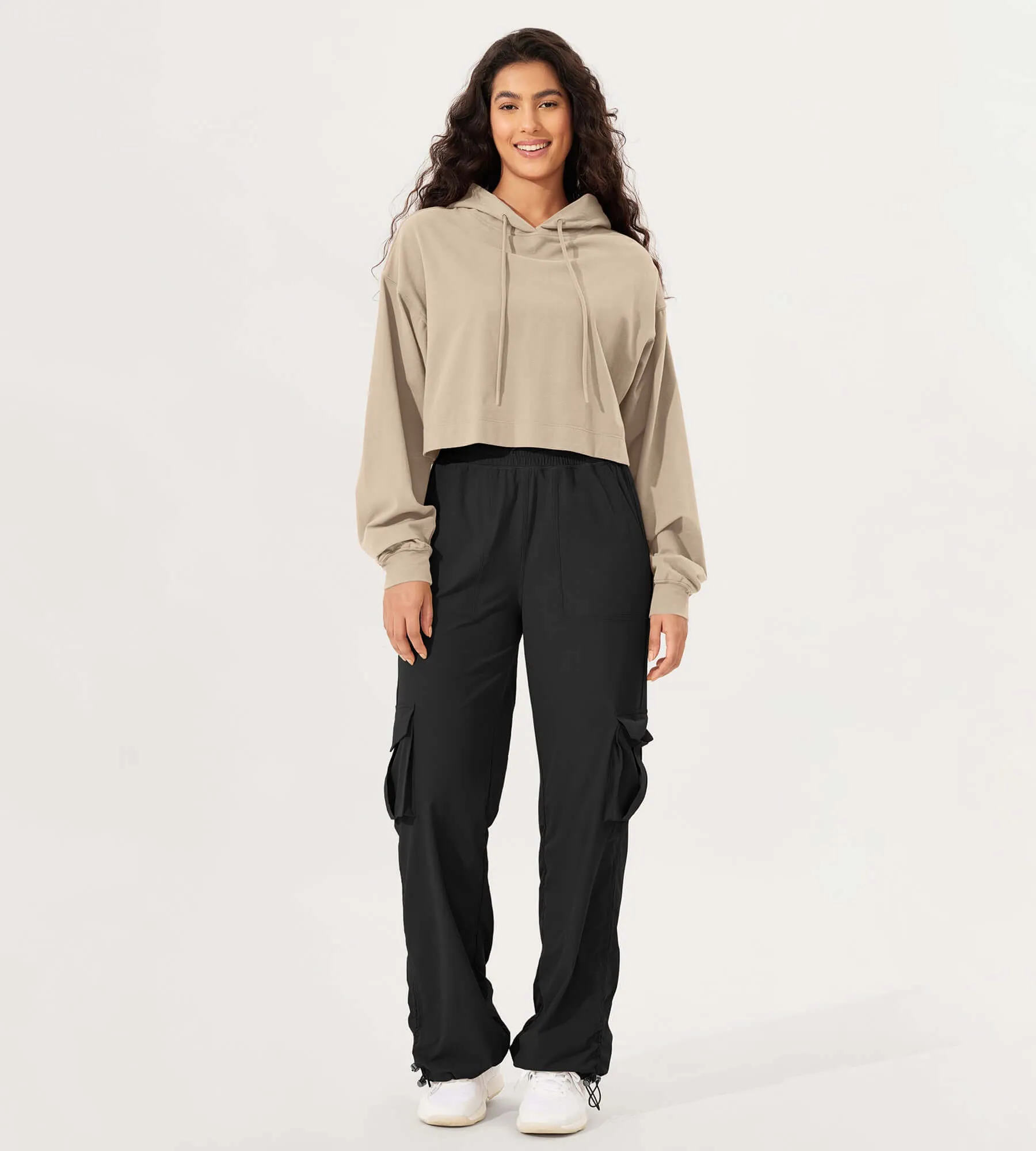 Cropped Cotton Soft Long Sleeve Pullover Hoodies