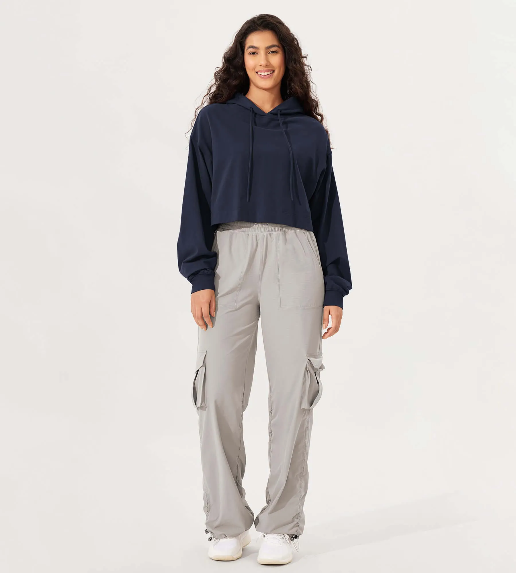 Cropped Cotton Soft Long Sleeve Pullover Hoodies