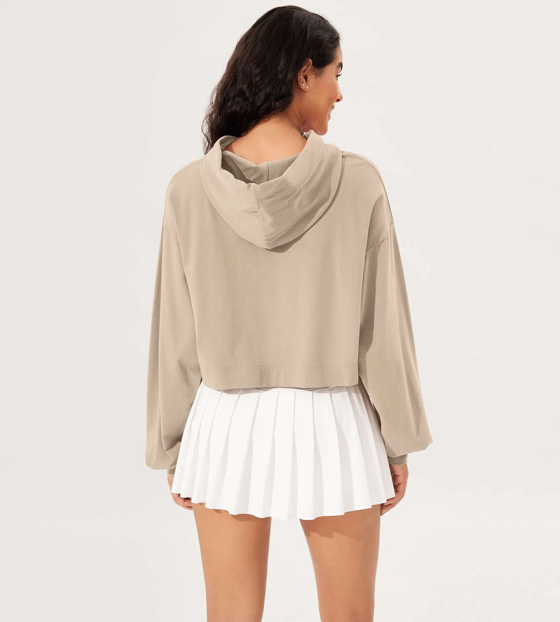 Cropped Cotton Soft Long Sleeve Pullover Hoodies