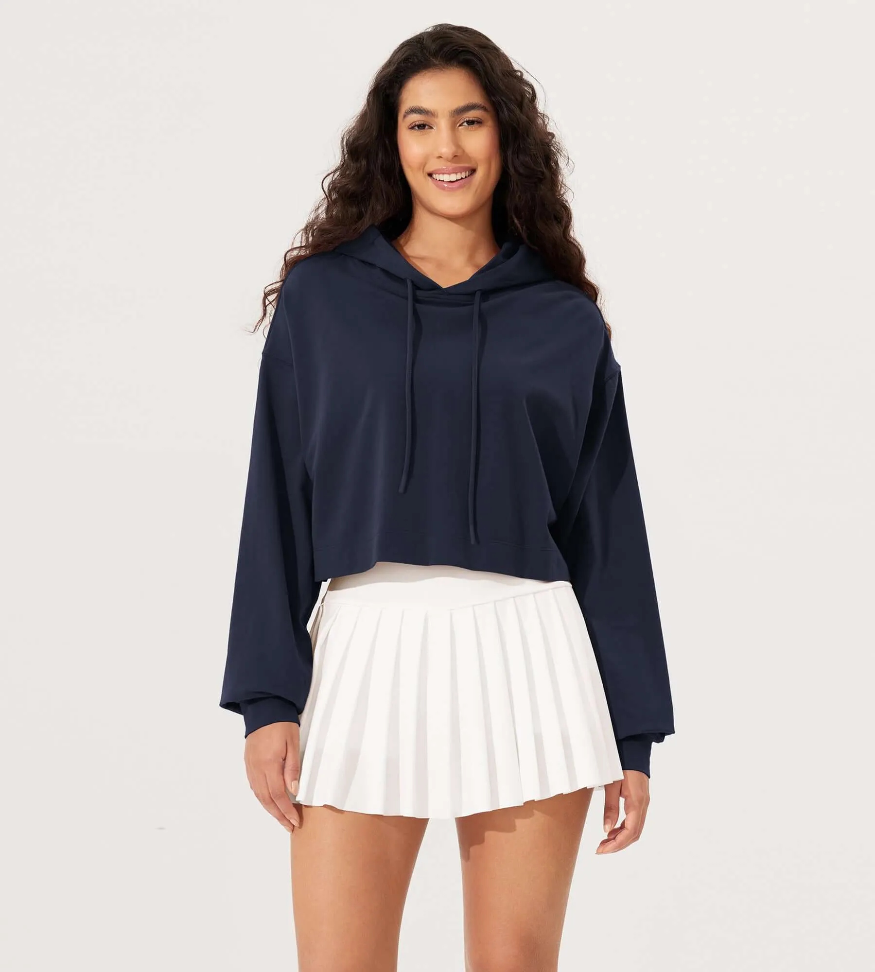 Cropped Cotton Soft Long Sleeve Pullover Hoodies