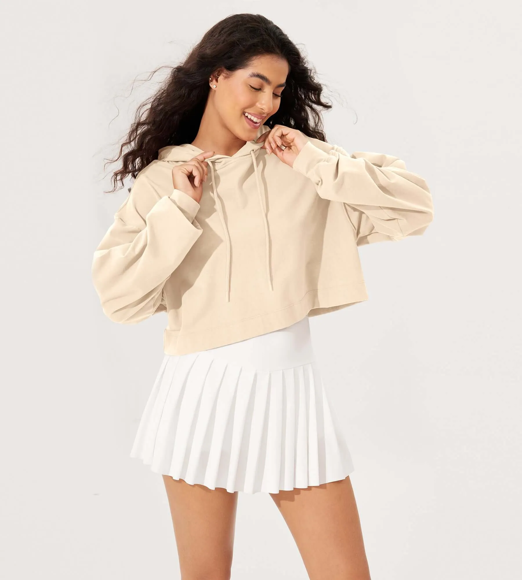 Cropped Cotton Soft Long Sleeve Pullover Hoodies