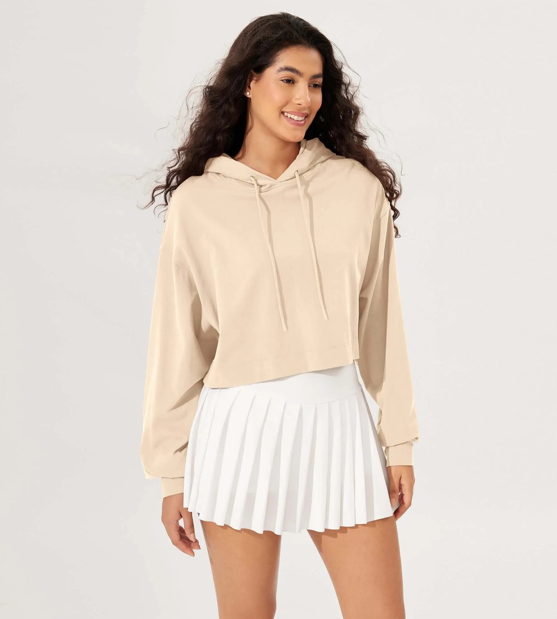 Cropped Cotton Soft Long Sleeve Pullover Hoodies