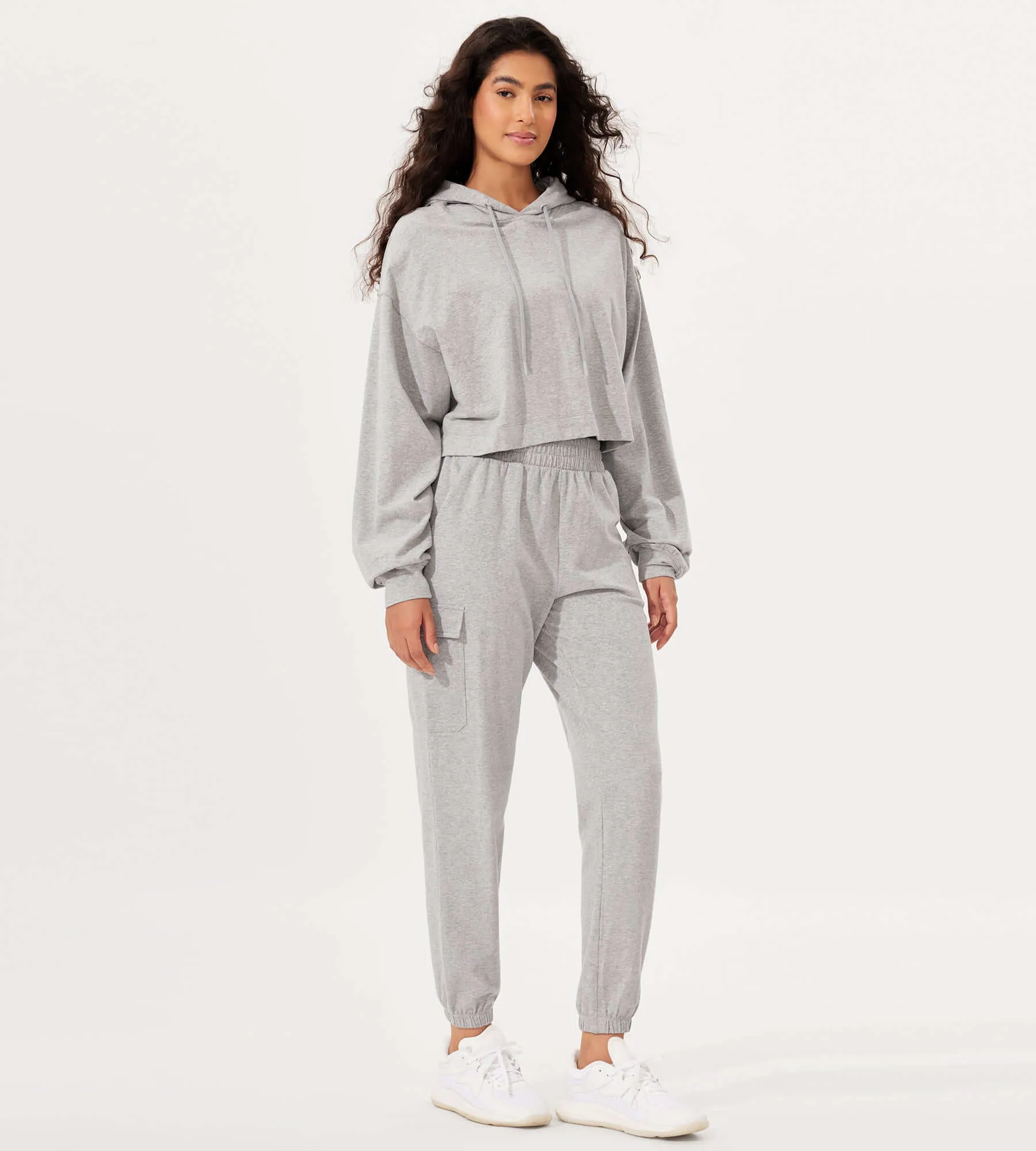 Cropped Cotton Soft Long Sleeve Pullover Hoodies