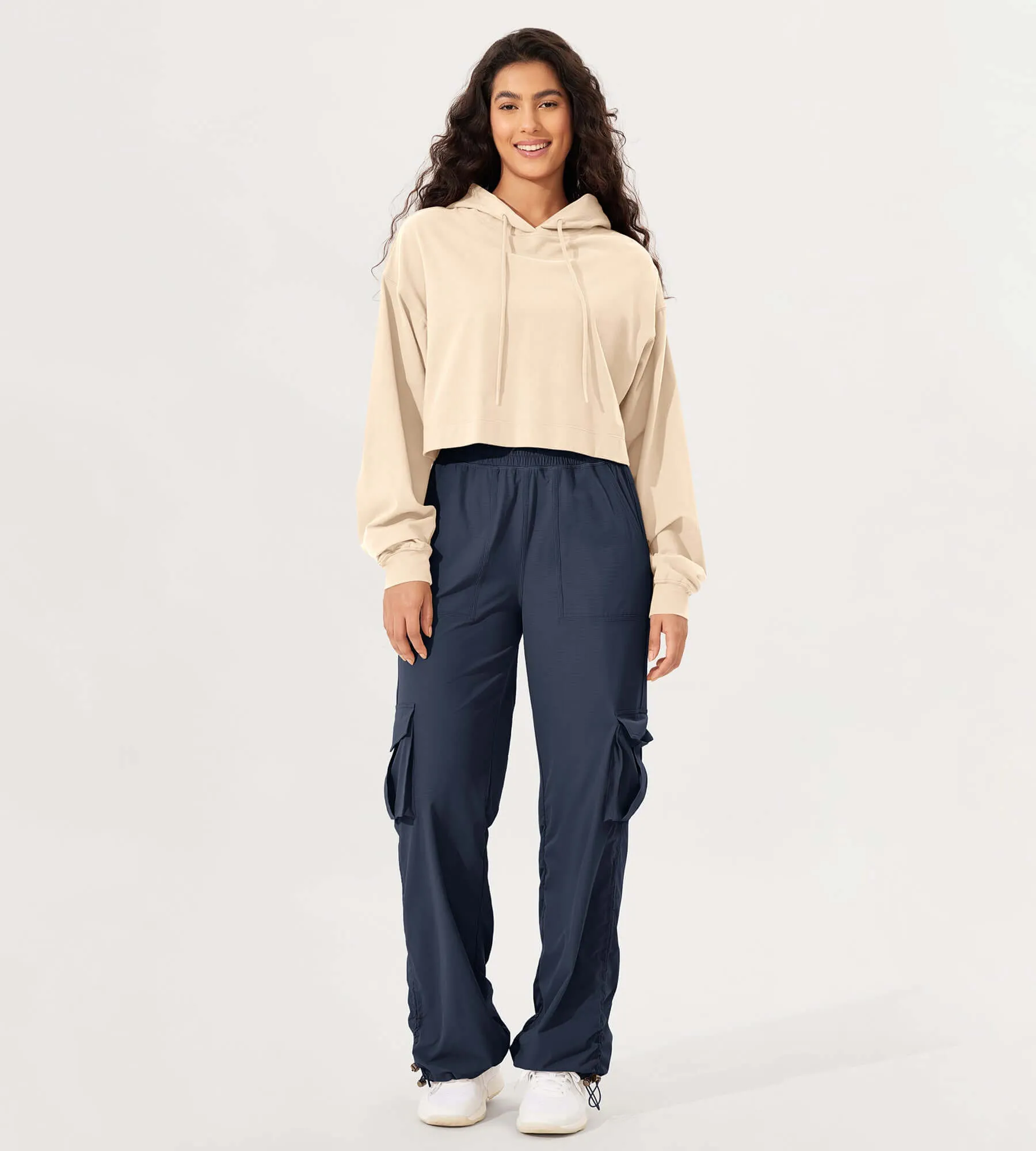 Cropped Cotton Soft Long Sleeve Pullover Hoodies