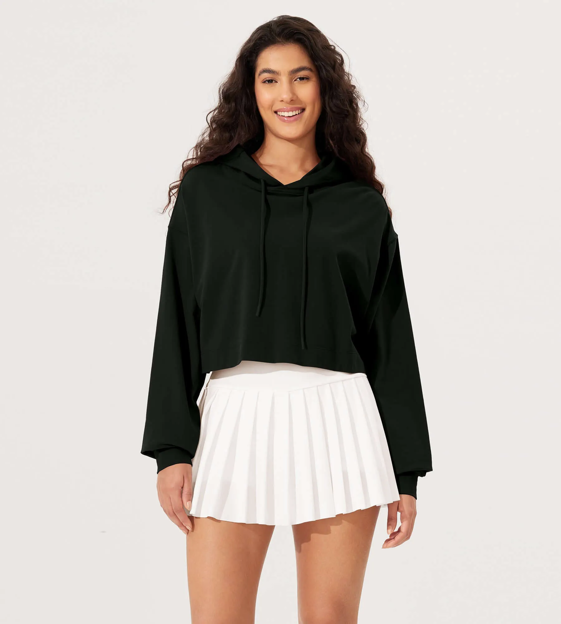 Cropped Cotton Soft Long Sleeve Pullover Hoodies
