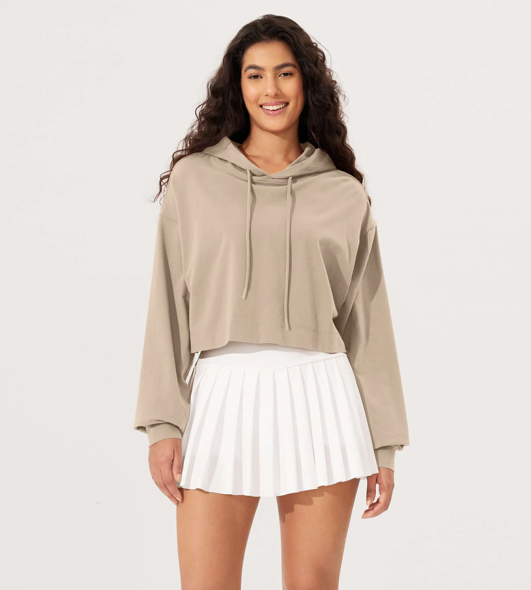 Cropped Cotton Soft Long Sleeve Pullover Hoodies