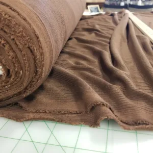 Designer Deadstock 4x2 Rib Brown Tencel Lyocell Blend Knit-225GSM- by the yard
