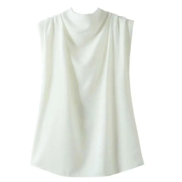 Drape Front Sleeveless Blouse