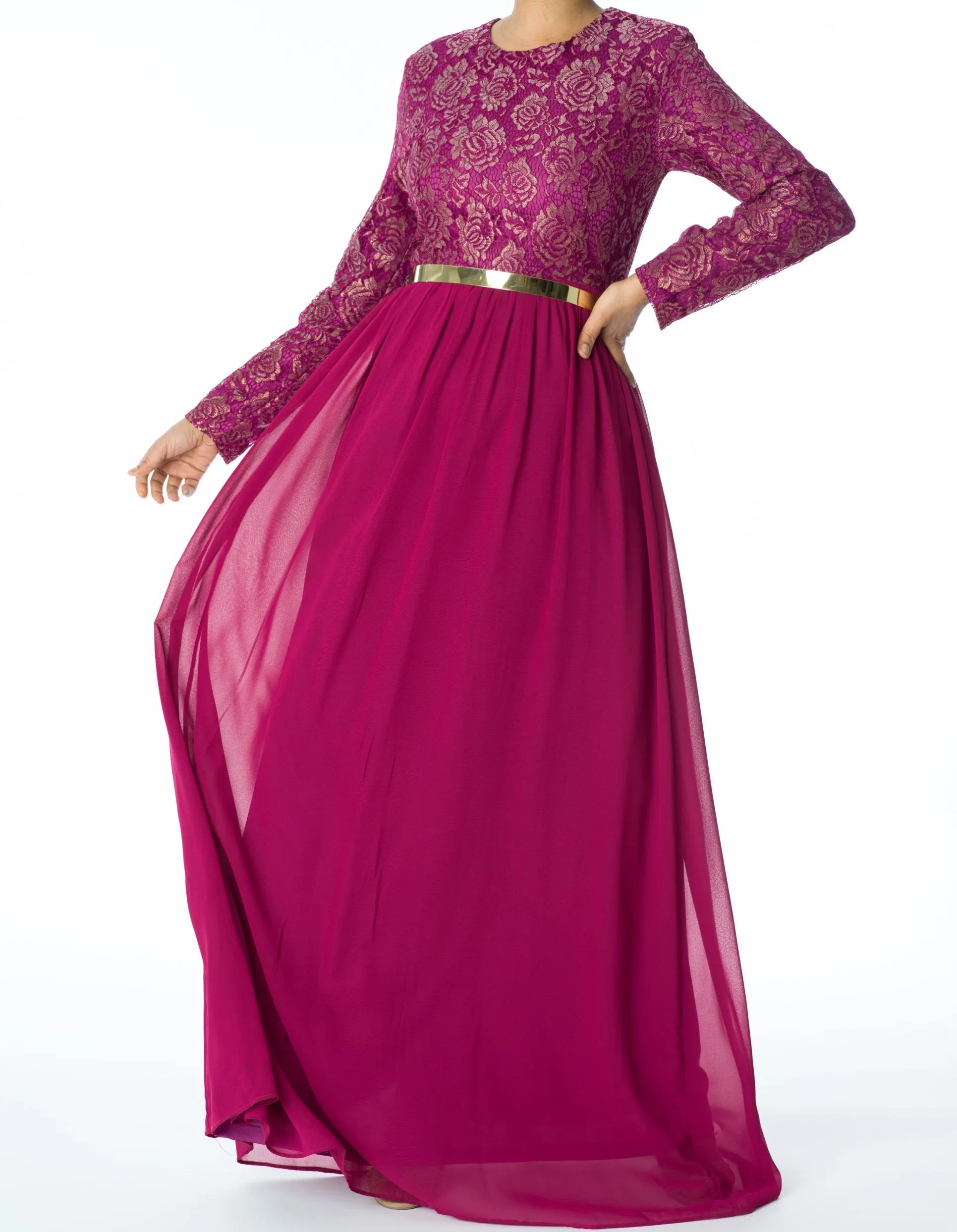 FAIRYTALE Lace detail chiffon dress