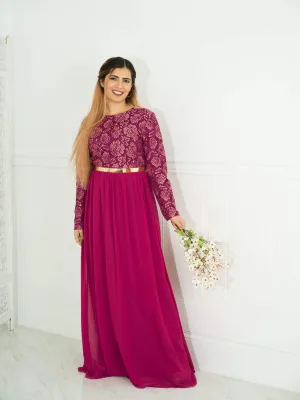 FAIRYTALE Lace detail chiffon dress