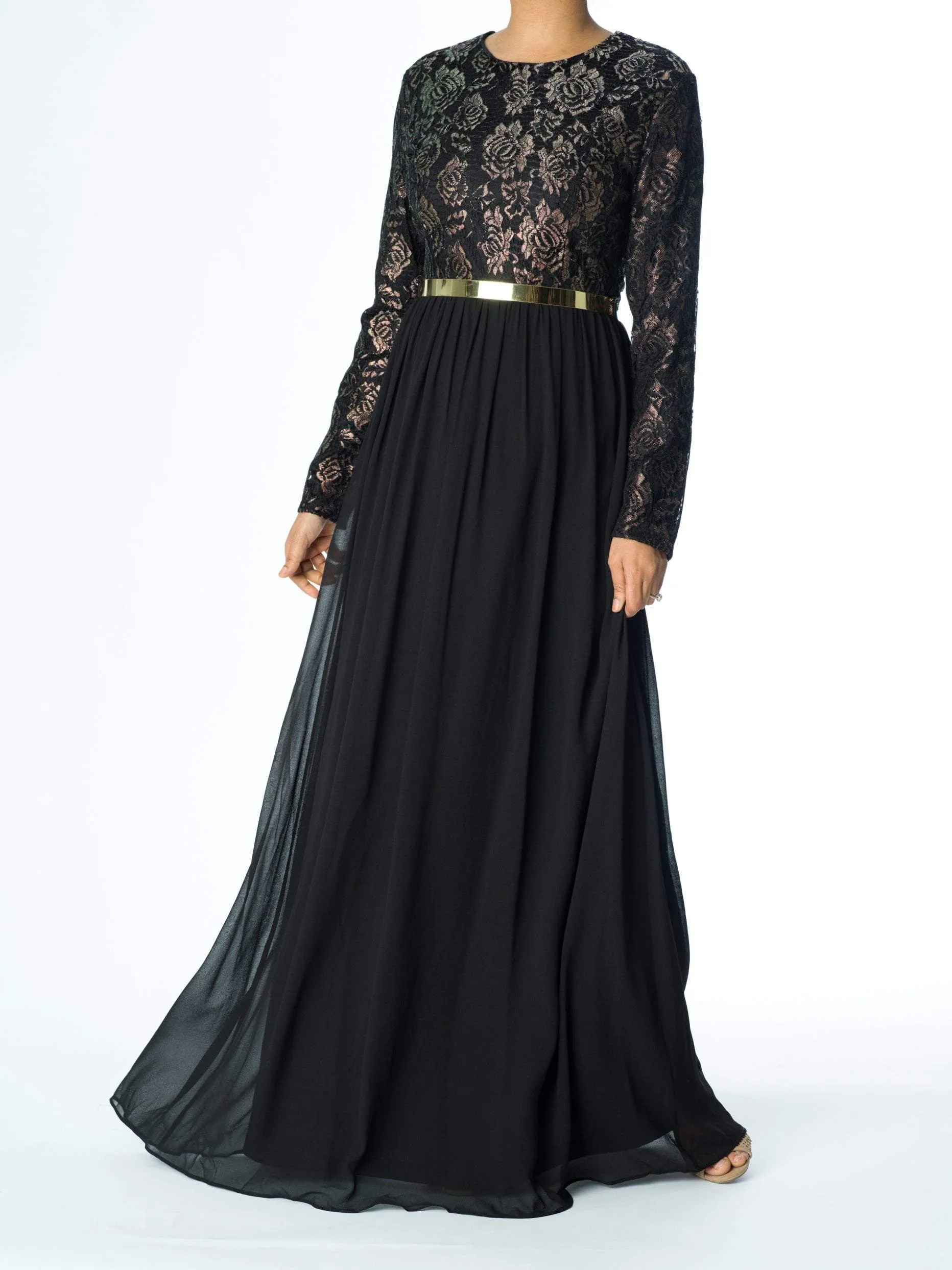 FAIRYTALE Lace detail chiffon dress