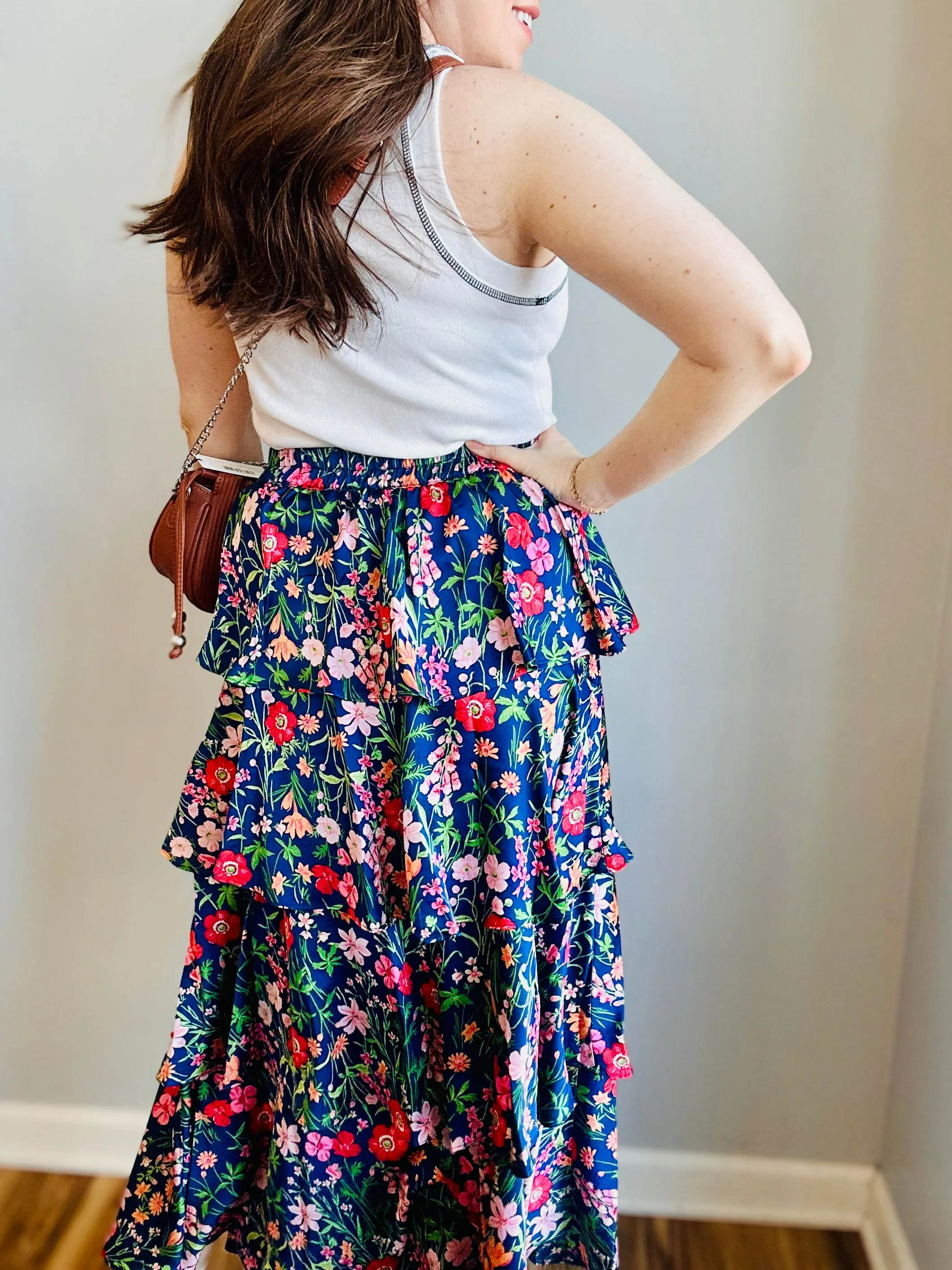 Floral Tiered Maxi Skirt