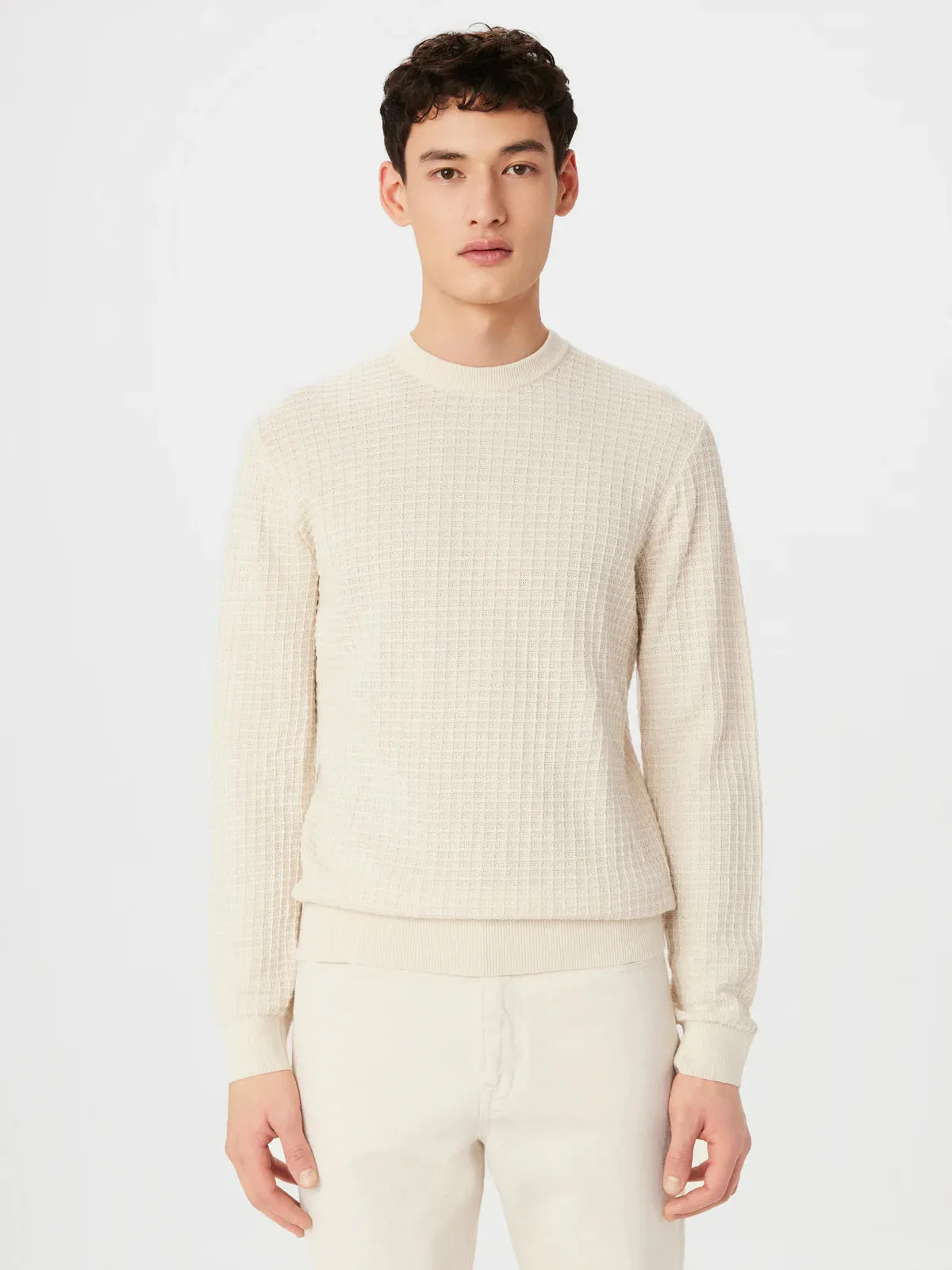FO1130331 Sea Cell Waffle Sweater