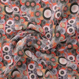 Glam Polished Multicolour Rounded Digital Printed Fabric