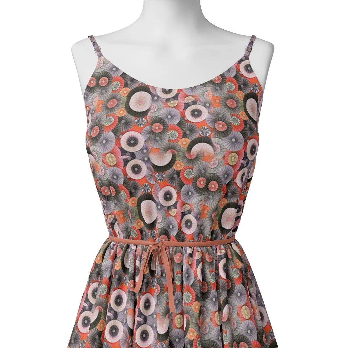 Glam Polished Multicolour Rounded Digital Printed Fabric