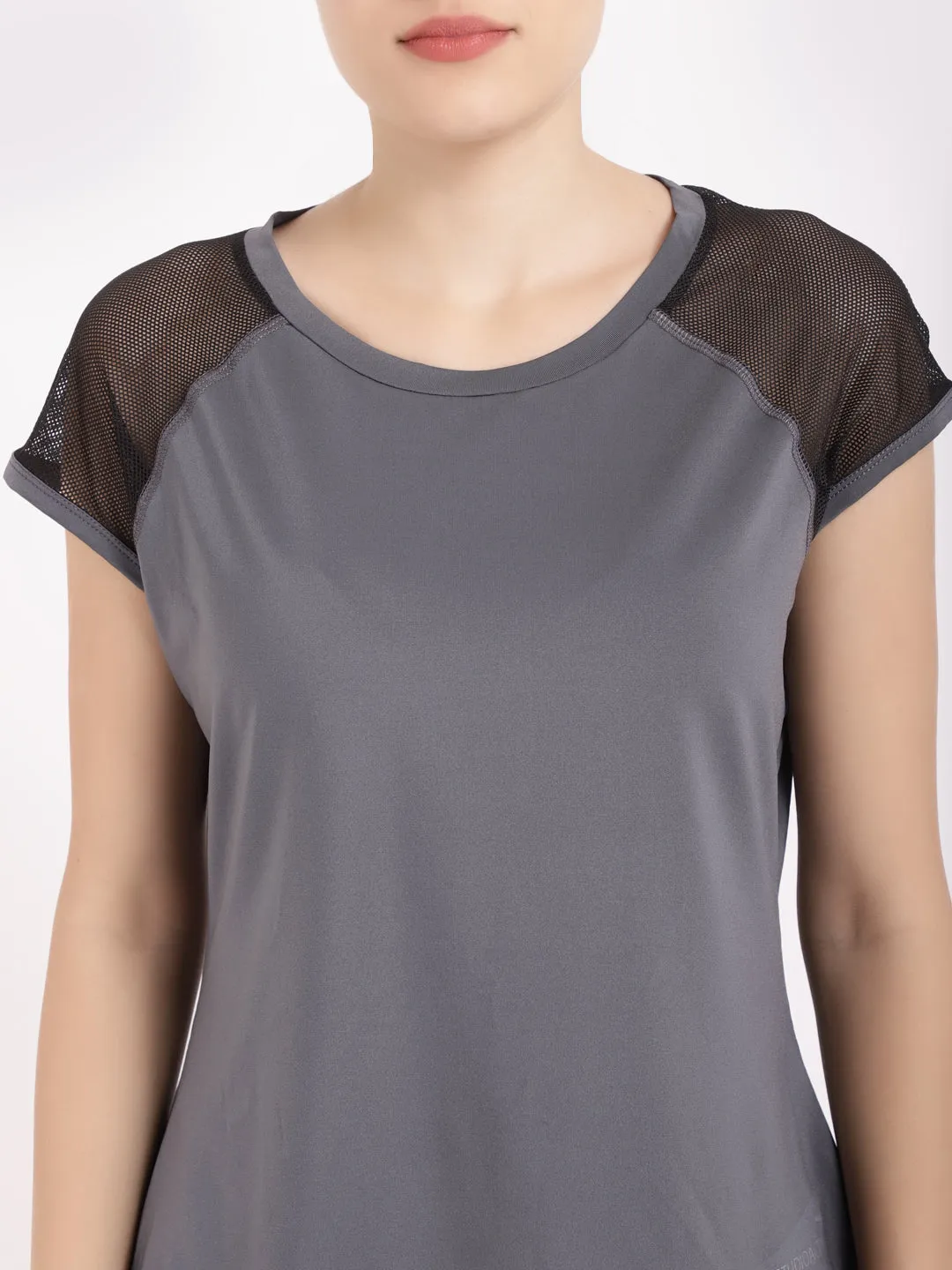Grey Mesh Classy Lady Tee