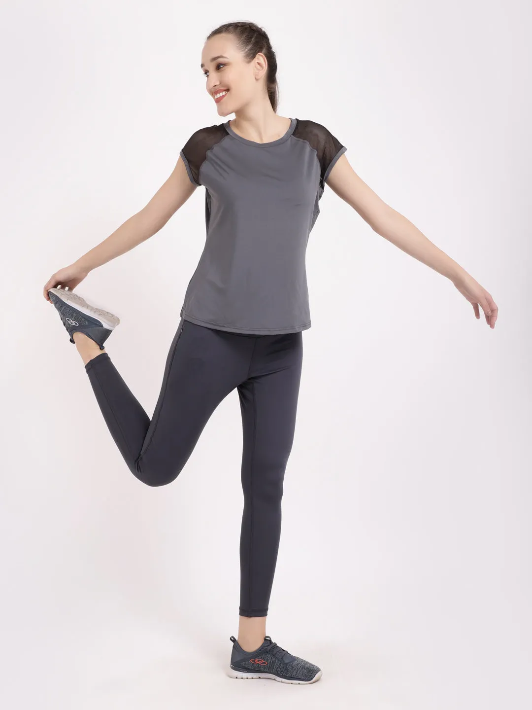 Grey Mesh Classy Lady Tee