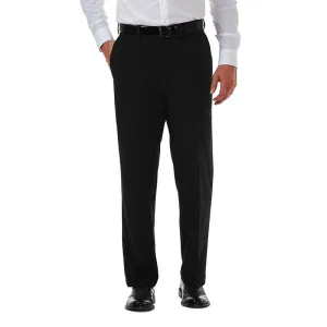 Haggar Mens Classic fit Dress Pants 44 / 29 Black Solid Stretch