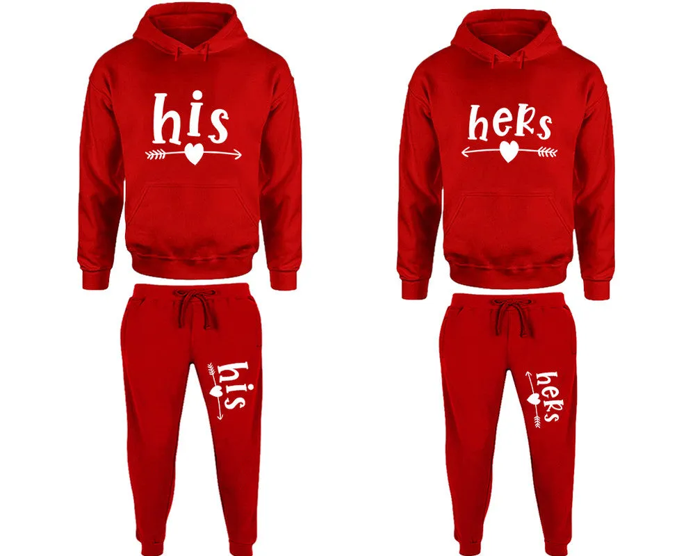 His and Hers Pullover Hoodie & Jogger Pants Set - Unisex Matching Outfits, 4 Pieces Sold Separately