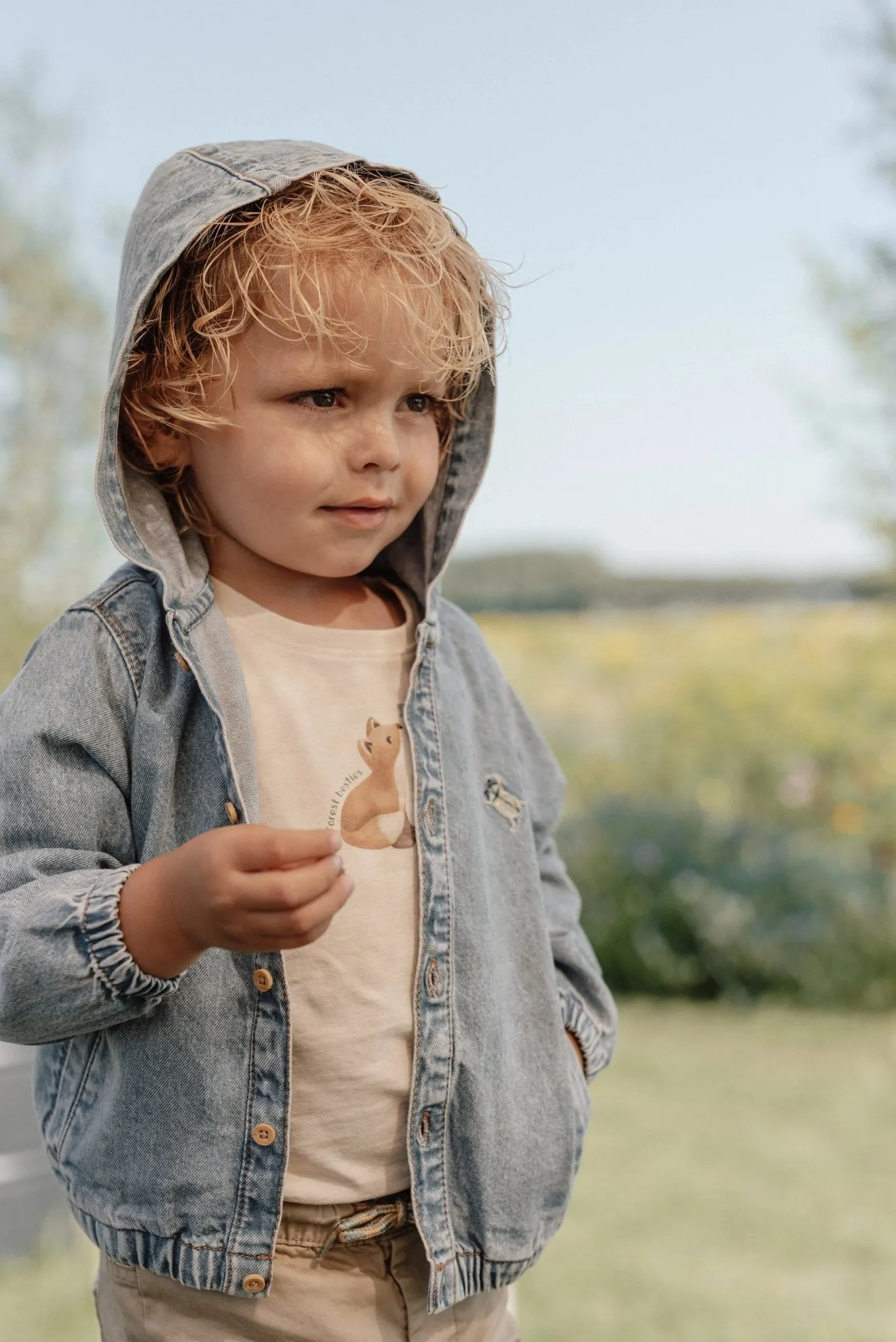 Hooded Denim Cardigan