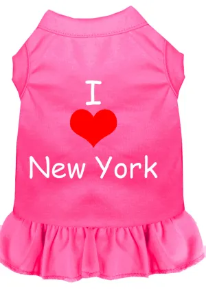 I Heart New York Screen Print Dress Bright Pink Xl