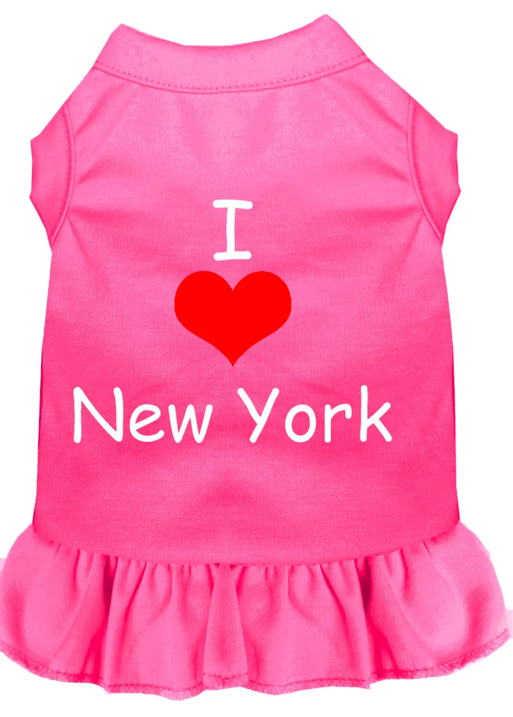 I Heart New York Screen Print Dress Bright Pink Xl