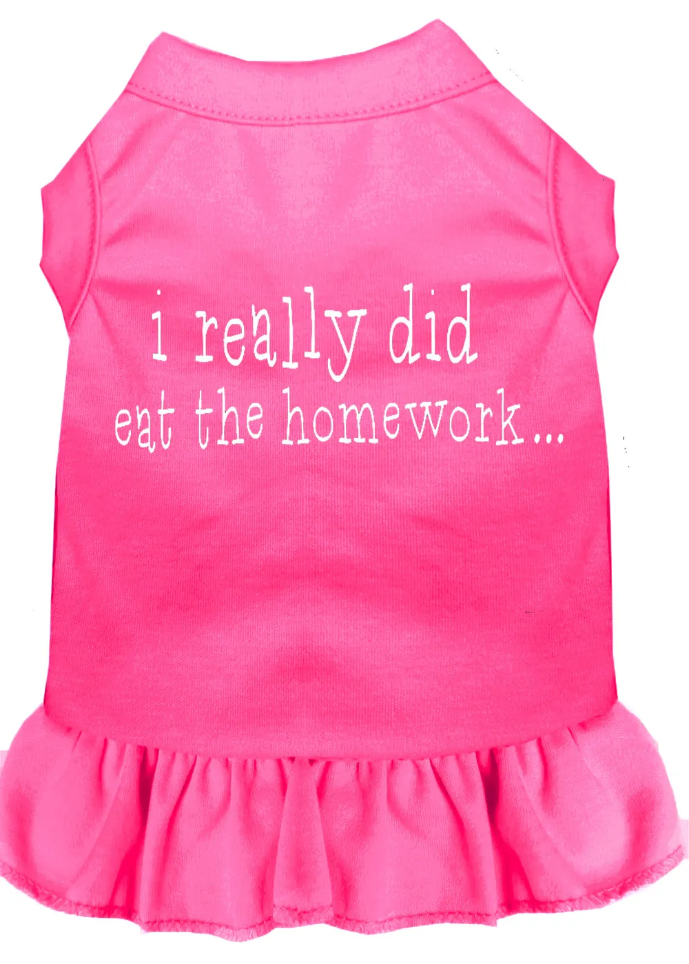 I Really Did Eat The Homework Screen Print Dress Bright Pink Med