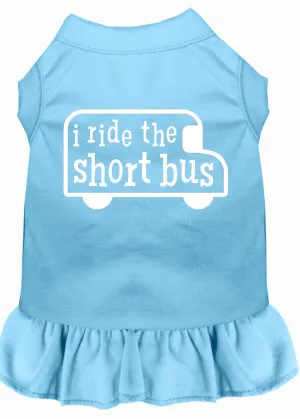 I Ride The Short Bus Screen Print Dress Baby Blue Med